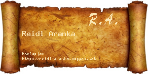 Reidl Aranka névjegykártya