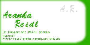 aranka reidl business card